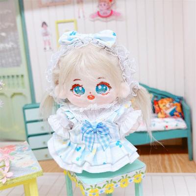 Xiao Kexin 10cm Purple-Haired Female Cotton Doll with Skeleton and Cute Clothes