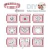 Romantic Y2K Heart Star Moon Flower Zircon Pink Color Italian Charm Links Fit 9MM Stainless Steel Bracelet DIY Making Gift