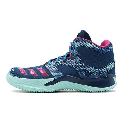 Bounce Legends Round Toe Lace-Up Shock Absorbing Non-Slip Wear-Resistant Breathable Mid-Top Basketball Shoes Unisex Sneakers Blue BW0950