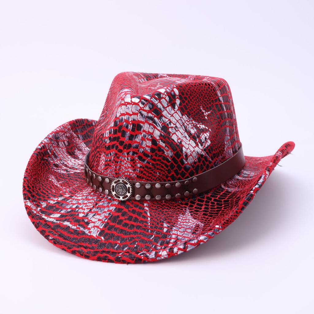 Retro Snake Cowboy Hat Men'S And Women'S Top Hats, Sunshade And Sun Protection, Big Eaves, Western Cowboy Hat, Jazz Hat.