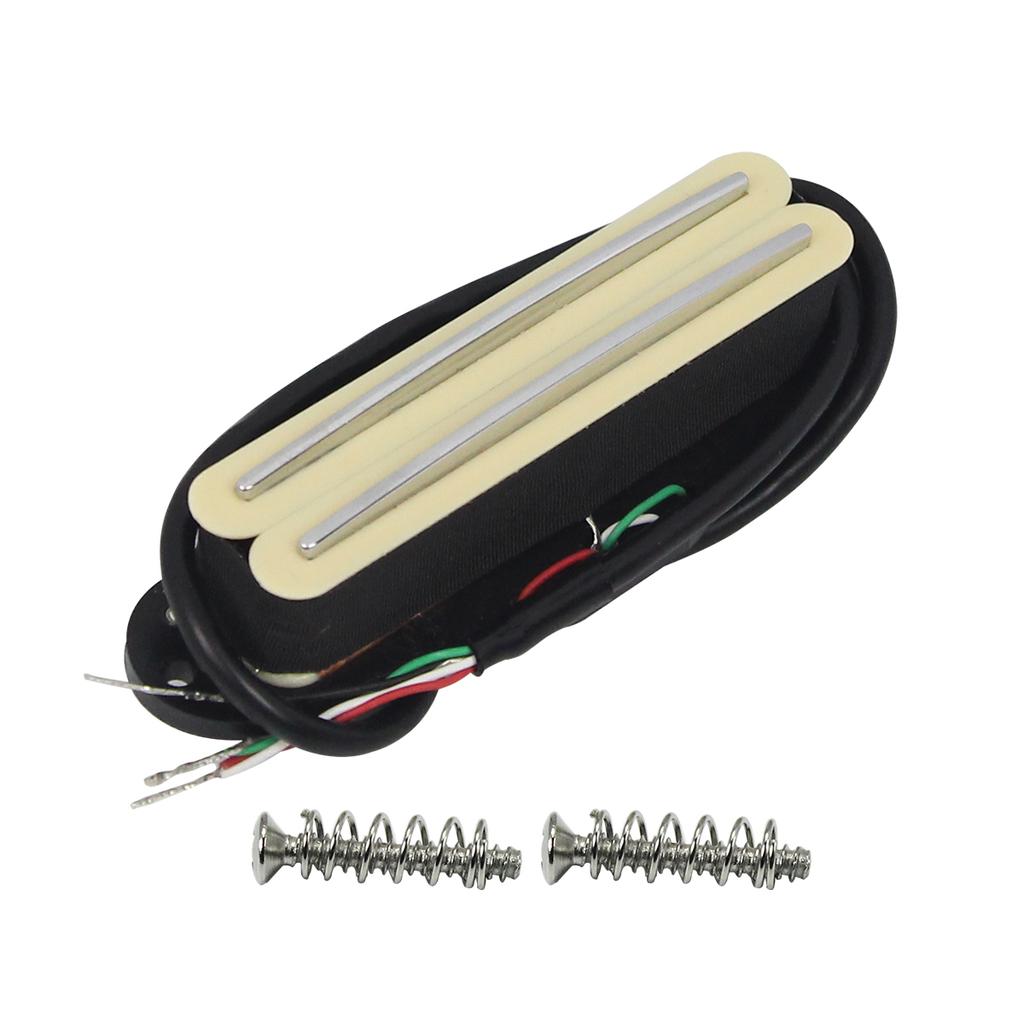 FLEOR 1PCS Electric Guitar Dual Rails Pickup Ceramic 4-Wires 9K Guitar Parts, Black/White/Cream Choose