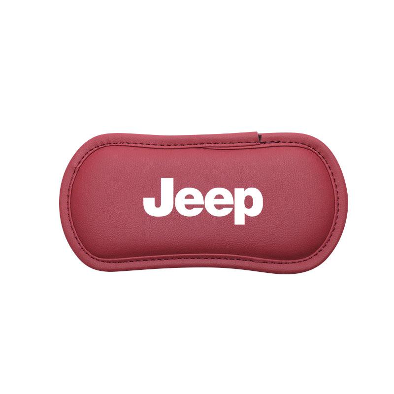 1Pcs Leather Car Pillow Car Knee Pad Elastic Memory Foam Leg Pad For Jeep Renegade Wrangler JK Grand Cherokee WJ XJ Willys Compass Command