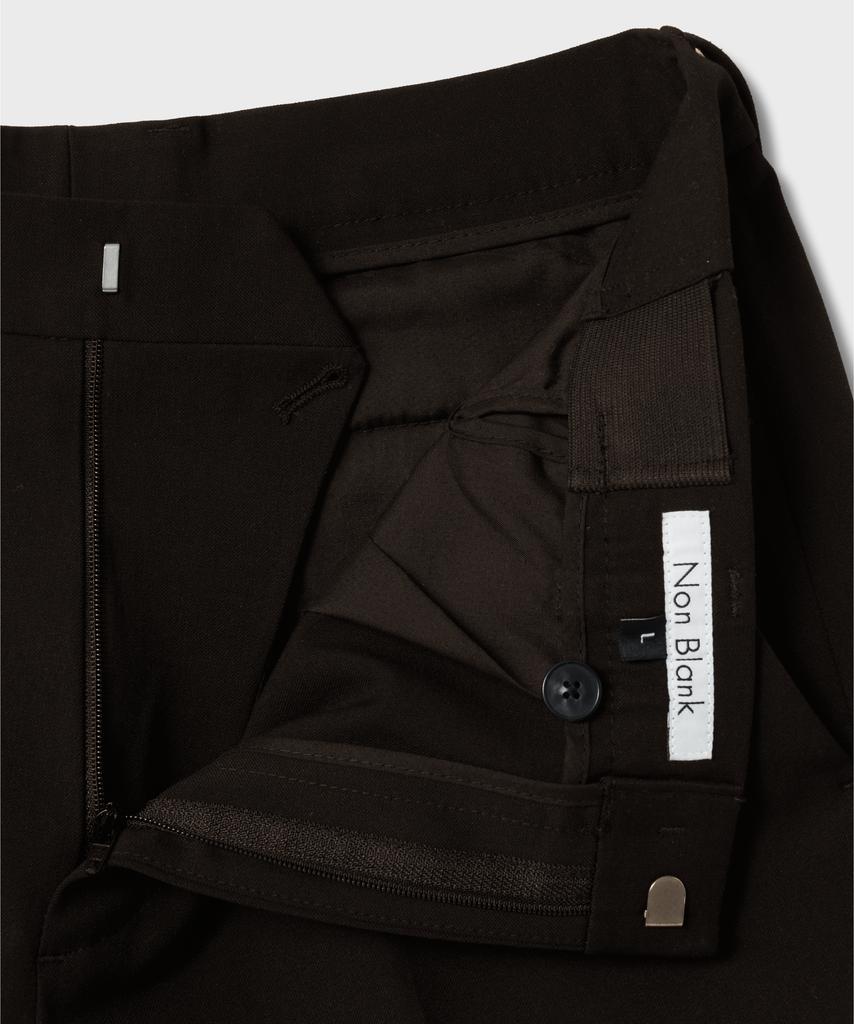NONBLANK [Hyun Kim] Semi-Wide Fit Slacks_Dark Brown