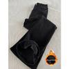 Women's Black High Waist Micro Flare Velvet Jeans - Autumn/Winter 2025, Slimming Elastic Wide Leg Pants.