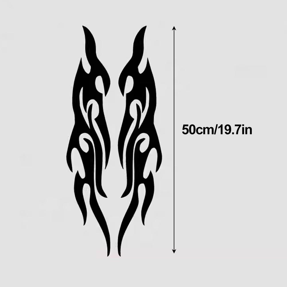 2Pcs 30/40/50cm Car Motorcycle Sticker Flames Reflective Decal Sticker Decoration Decals Vinyl Waterproof Motorcycle Accessories