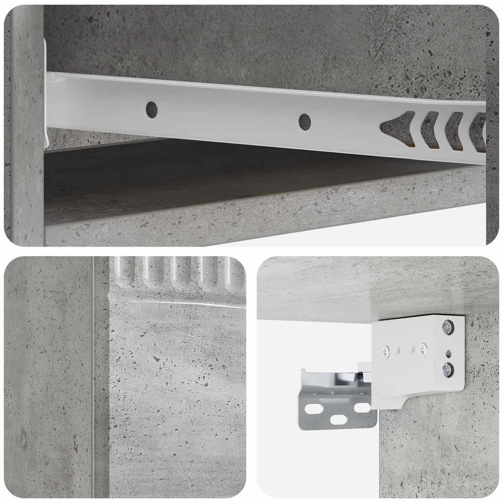 Wall Mounted Side Table Concrete Grey 87.5 x 34.5 x 17 cm
