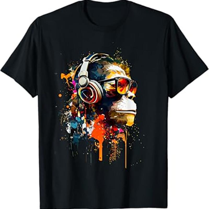 

Colorful DJ Chimp T Shirt Urban Street Art Style 5XL різнокольоровий