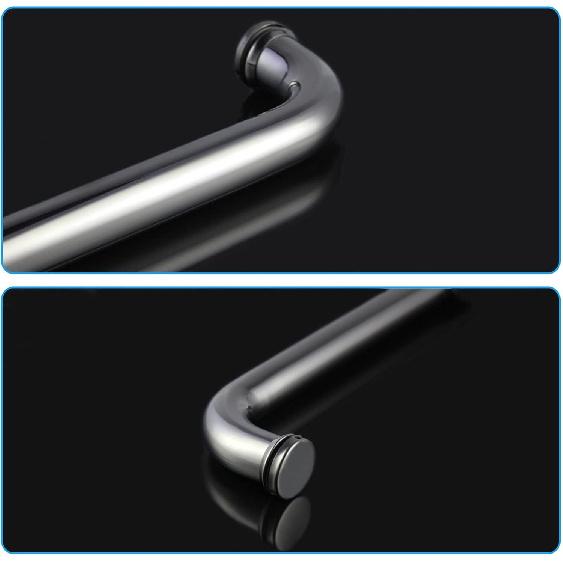 Push and Pull Stainless Steel Glass Shower Door Handle Bathroom Door Knobs Grab Bar Rail Replacement Parts Towel Bar Single Sided (Size : 450mm)