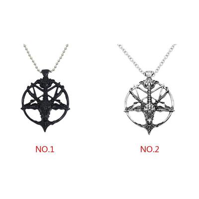 Men/'s inversé Pentacle Pentagramme Étoile Boy/'s étain Pendentif GRATUIT Collier