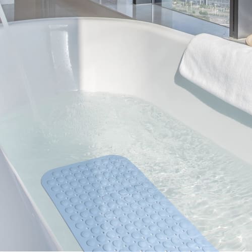 Toski Non-Slip Bath Mat, TPE, 40x70cm, with Suction Cups, Soft and Comfortable, Prevents Falls, Mildew, and Aging, Suitable for Bathtubs, Washrooms, a
