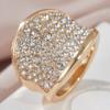 Luxury Metal Wide Face Cubic Zirconia Ring Exquisite Engagement Wedding Rings for Women Trendy Female Finger Jewelry for Party