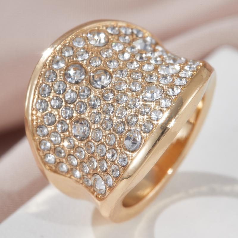 Luxury Metal Wide Face Cubic Zirconia Ring Exquisite Engagement Wedding Rings for Women Trendy Female Finger Jewelry for Party