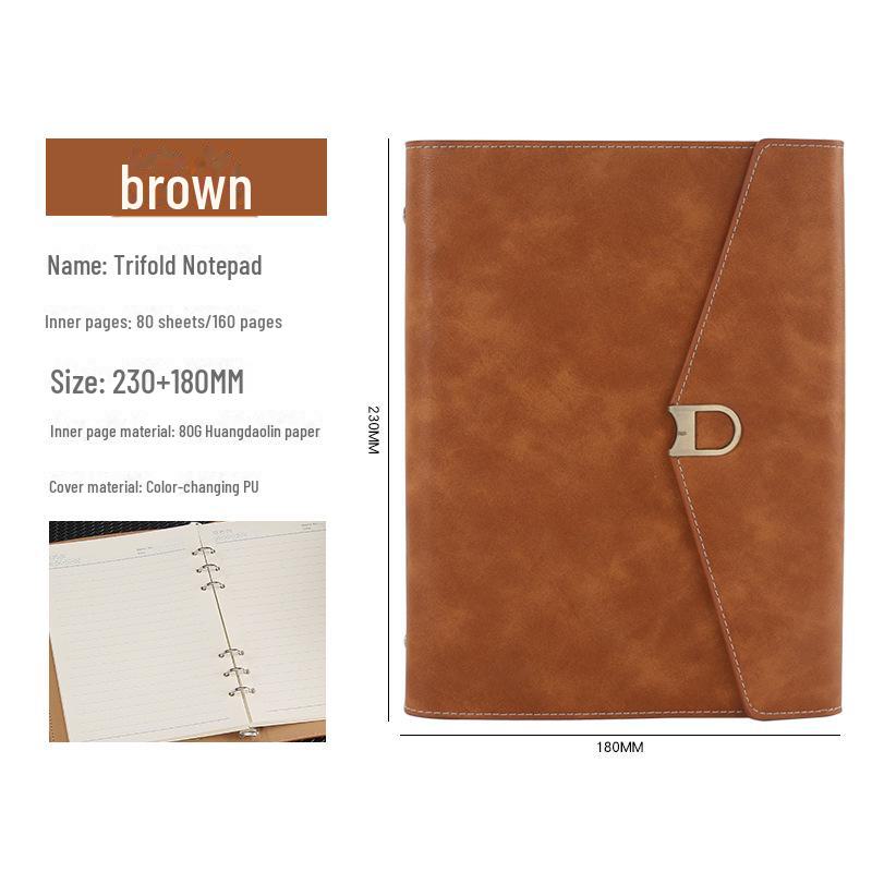 A5 Tri-Fold Loose-Leaf Notebook with Customizable Logo and Creative Mind Map Design