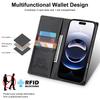 iPhone 17 Pro Max Anti-Theft Magnetic Flip Wallet Case with Card Slot and Stand