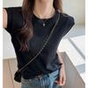 New Short-sleeved T-shirt for Women in Spring and Summer Loose Slim Design Niche Korean Version Sleeveless Top