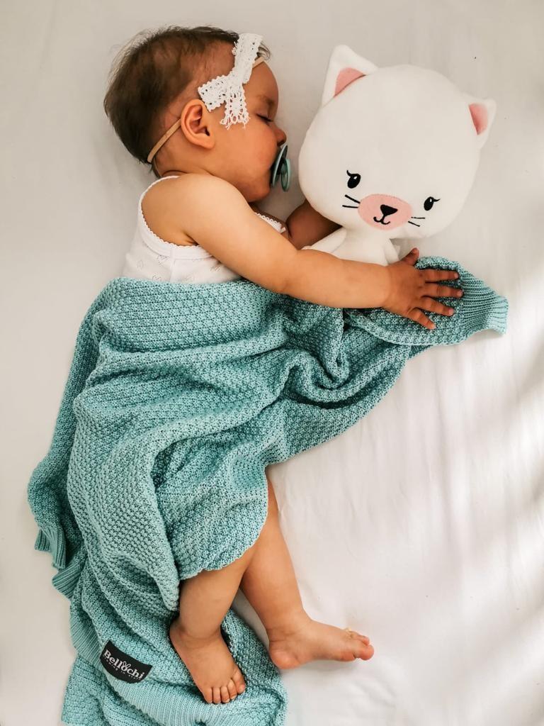 Bellochi Bambusdecke Freshwind, 100x80 cm, Mint, Hellblau