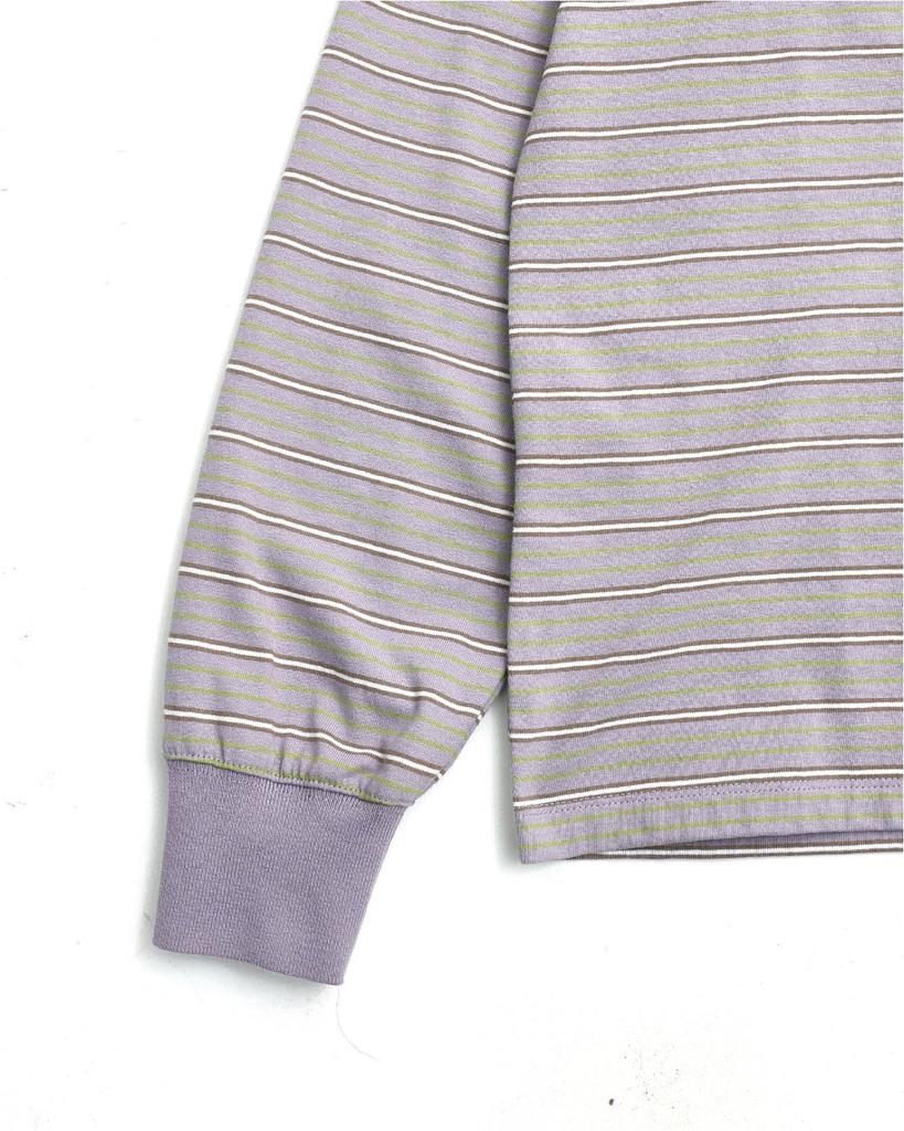 999Hyumeoniti Striped Polo Shirt (Purple Grey)
