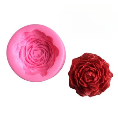 3D Peony Flower Silicone Soap Molds Resin Candle Molds Flower Fondant Silicone Mold for Handmade Cake Decoration Cupcake Jelly Candy Chocolate