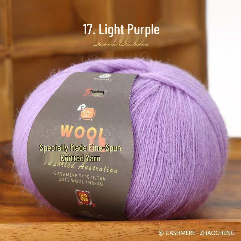 100% Cashmere 2-Ply Medium Fine Knitting Yarn for DIY Sweaters & Scarves