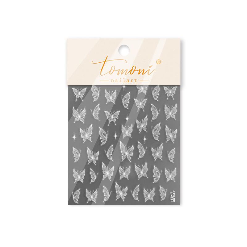 

Наклейки для ногтей Tomoni: Прочные, очаровательные дизайны белых бабочек для детского нейл-арта.