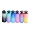 600ML Sports Water Bottle with Time Marker Gradient Color Cup Leak-proof Cup Motivational Drinkware Outdoor Sport Fitness