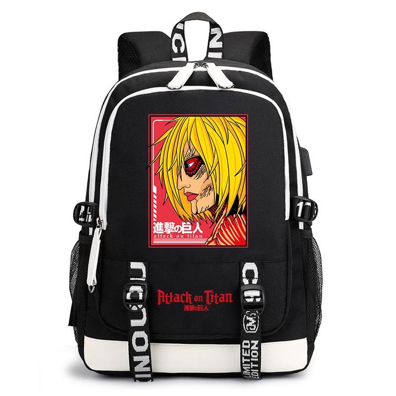 Attack on Titan Anime Print Student Backpack Casual Daypack for Boys Girls School Bag Lightweight Durable