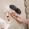 One-word sandals women's summer new fashion casual flip-flops flat-bottomed slippers open-toed beach can be worn outside