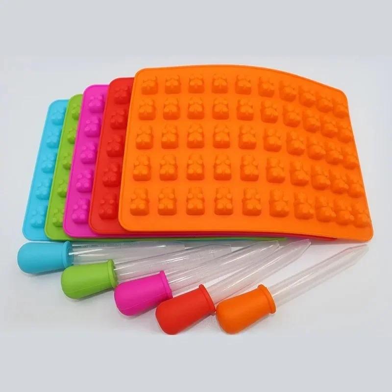 Chocolate Jelly Mold, Ice Tray Mould, Fondant Molds, Candy Maker With Dropper, Silicone Gummy Bear, Bakery Accessories