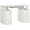 Computer Desk, 120 x 55 cm, Keyboard Tray, 3 Drawers, White