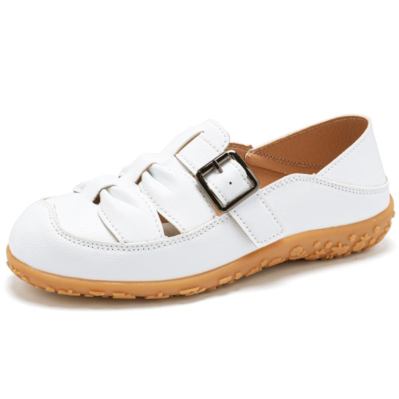 Damensandalen Sommer-Essentials Mary Jane Strand-Flats Bequeme weiche Gehsandalen Römische Sandalen für Mädchen Übergröße