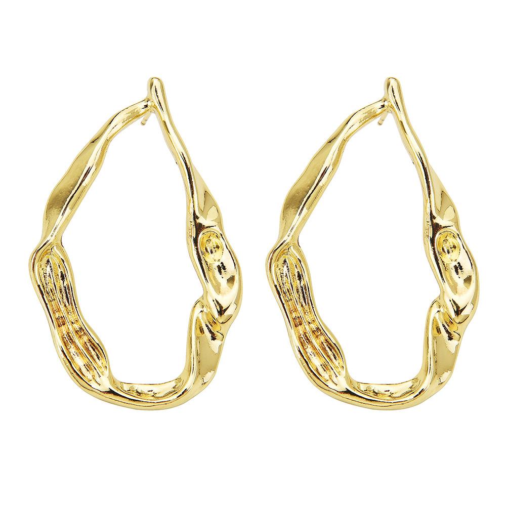 Spanish Geometric Earrings Overseas Warehouse European American Geometric Asymmetrical Hollow Earrings