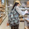 Schoolbag New Large-capacity Backpack Plaid Pattern College Style Fresh and Cute Double Backpack Lightweight Junior High School Mori School Bag