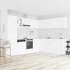 14 Piece Kitchen Set Lyon White Particleboard