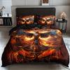 Motorcycle Eagle Printed Duvet Set Bedding Set With Pillowcase Quilt Cover Three-Piece Set