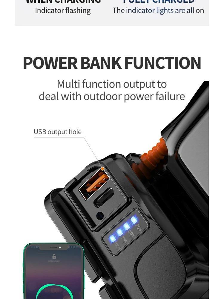 New Powerful LED Headlamp Type-C Rechargeable Headlight Fishing Outdoor Camping Head Lamp Built In 4000mAh Li-Battery Flashlight