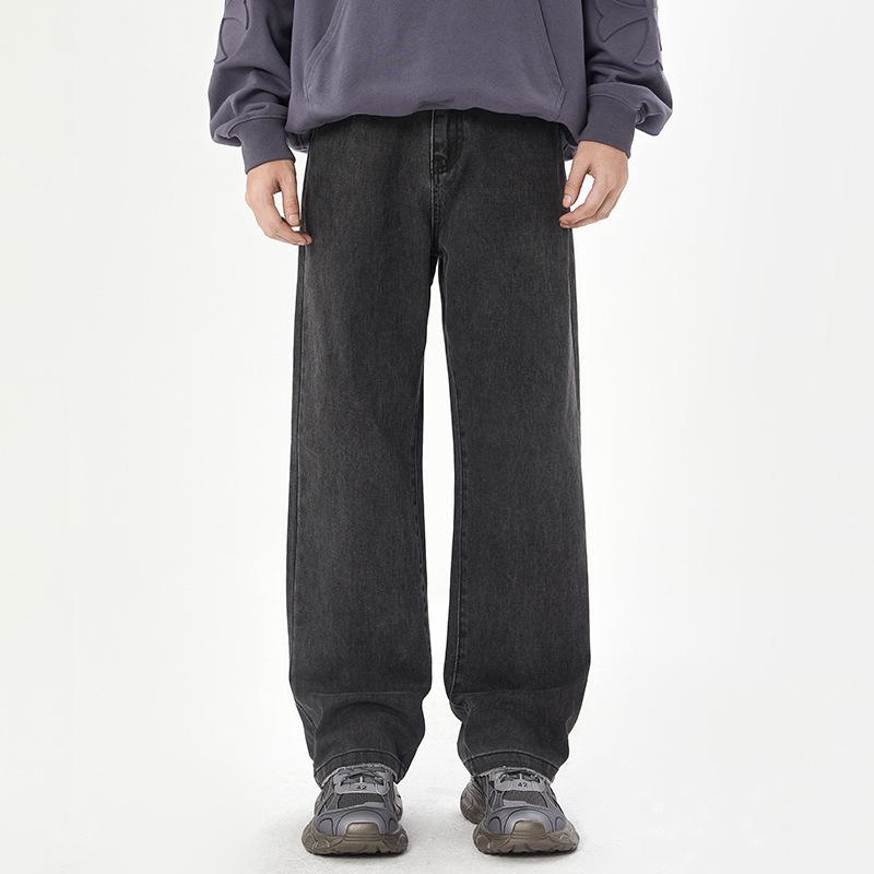 

Черные джинсы High Street Мужские свободные драпированные прямые повседневные брюки XXXL чёрный