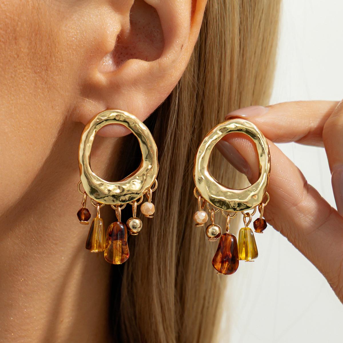 

Ingemark Unique Exquisite Irregular Acrylic Stud Earrings Women Trendy Creative Gold Color Piercing Earring Party Jewelry Gift