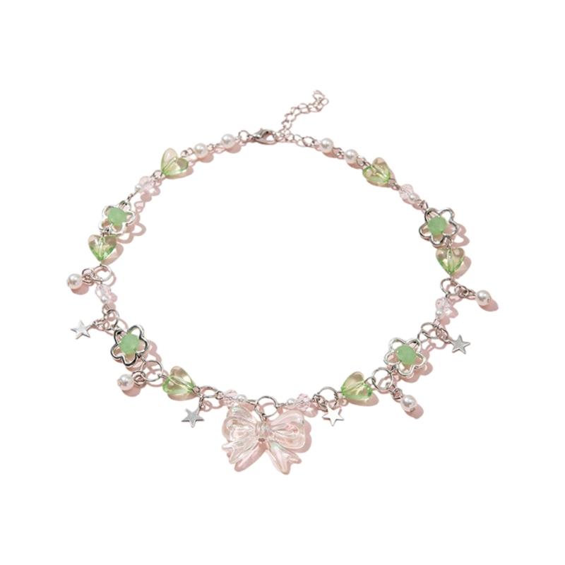 Handmade Crystal Beaded Necklace/Bracelet Stylish Colorful Bead Accessory Fashionable Jewelry for Girls and Women