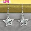 925 Sterling Silver AAA Zircon Star Drop Earring Jewelry