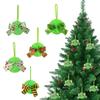 4 Inch Green Furry Christmas Ball Ornaments Faux Fur Fluffy Hanging Xmas Ball with Bow for Holiday Wedding Party Decoration