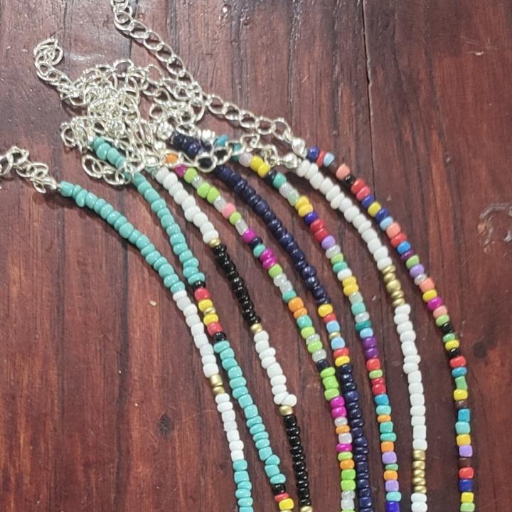 

Colorful Mixed Seed Bead Stainless Steel Tail Chain Anklet Set (8 Pieces) for Ladies