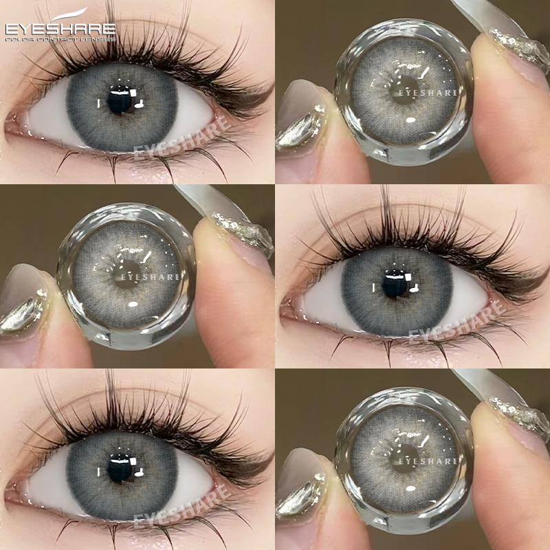Eyeshare 1pair Blue Colored Contact Lenses Beauty Pupils Blue Eyes Makeup Korean Blue Lense Brown Lense Yearly Use