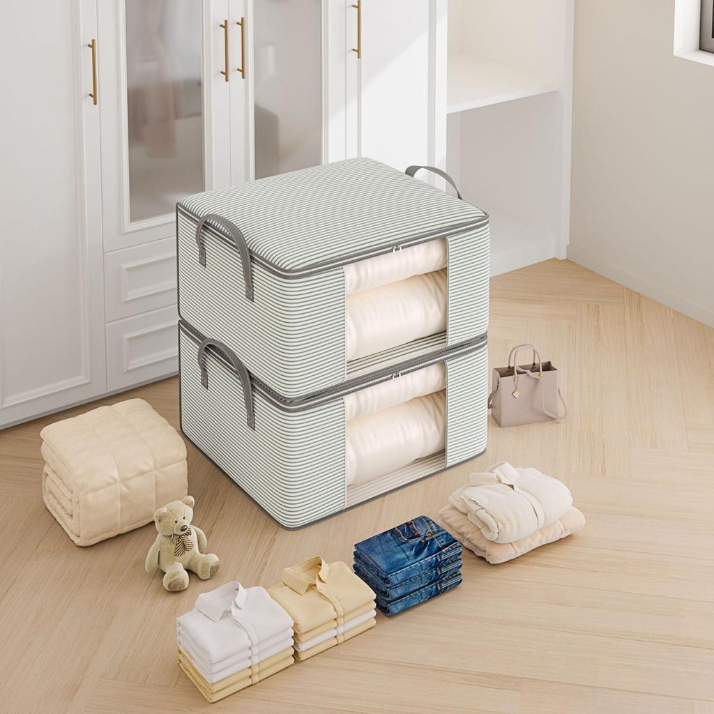 1PC omforter Storage Bag - Folding Organizer Bag for Comforters, Pillows, Mothproof Space Saver, Large Collapsible Organizers