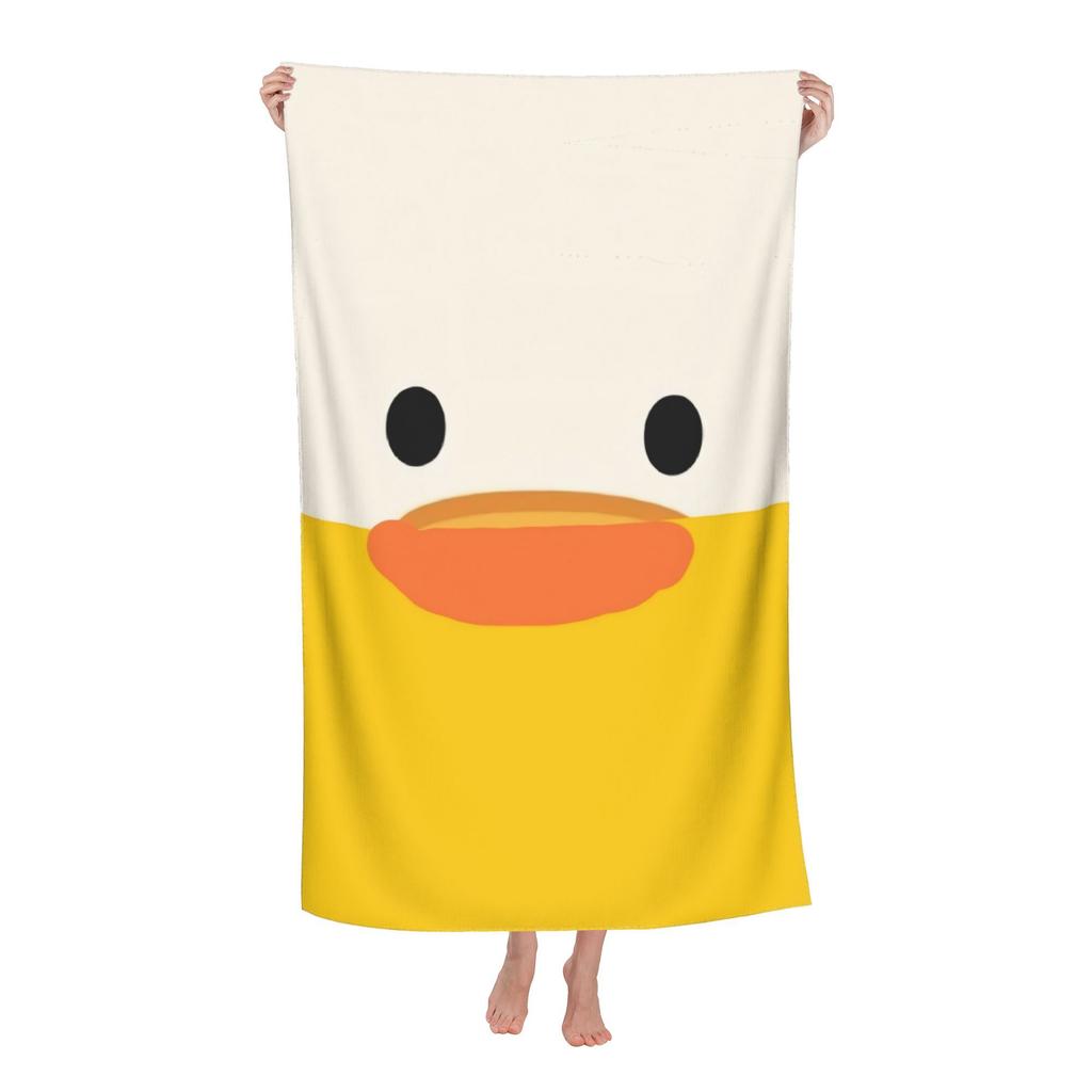 1 Cute Duck Face Beach Towel Single Sided 2D Print Quick Dry Soft Microfiber Towel For Beach Pool Spa Travel Decor Playful Gift