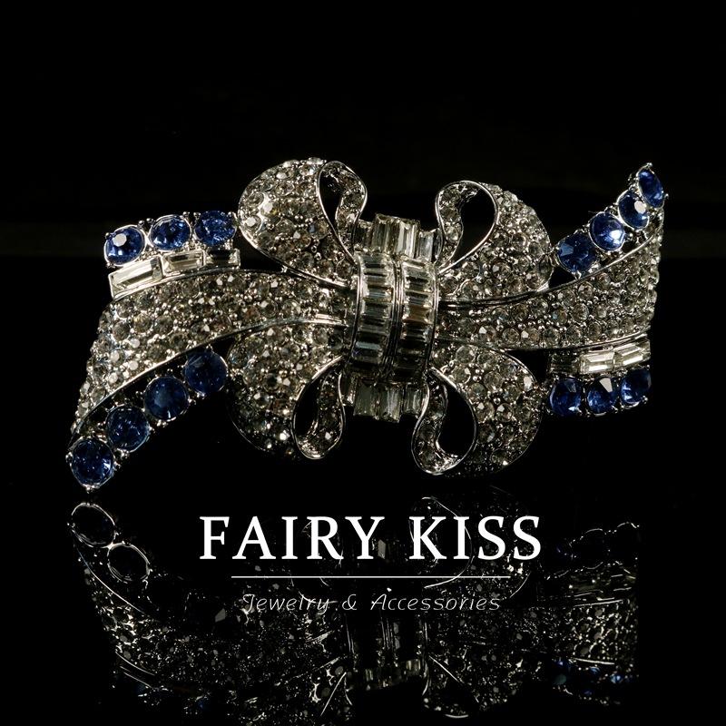 Heavy Industry Brooch Densely Inlaid with Diamonds Smart Bow Corsage Fashion High-end Accessories Wholesale