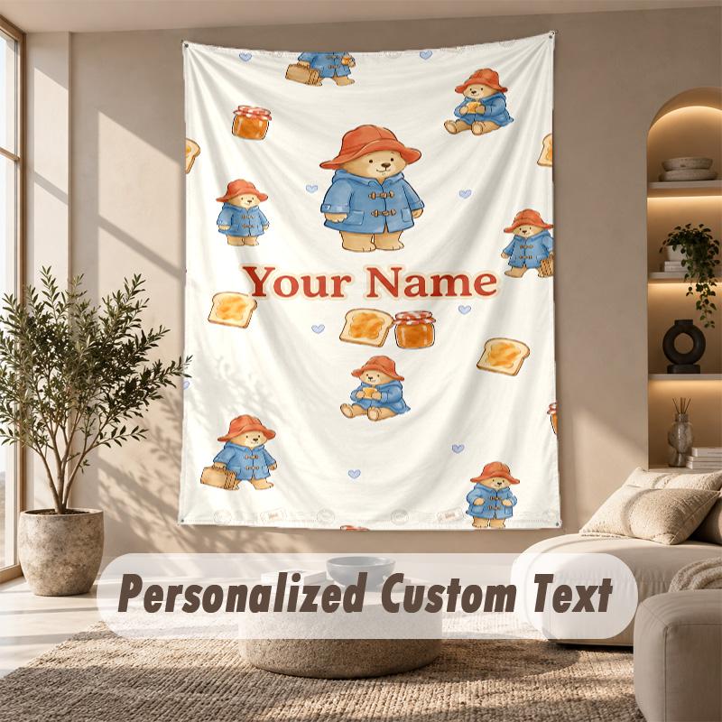 Paddington Tapestry, Personalized Custom Text, Wall Hanging Tapestry For Living Room Home Wall Decor