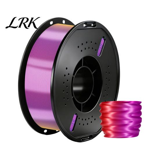 Gradient PLA Filament Three-Color Silk Filament, 1.75mm 1Kg Spool, Shiny Multicolor Smooth Output 3D Printer for DIY Printing Figurines Models Crafts