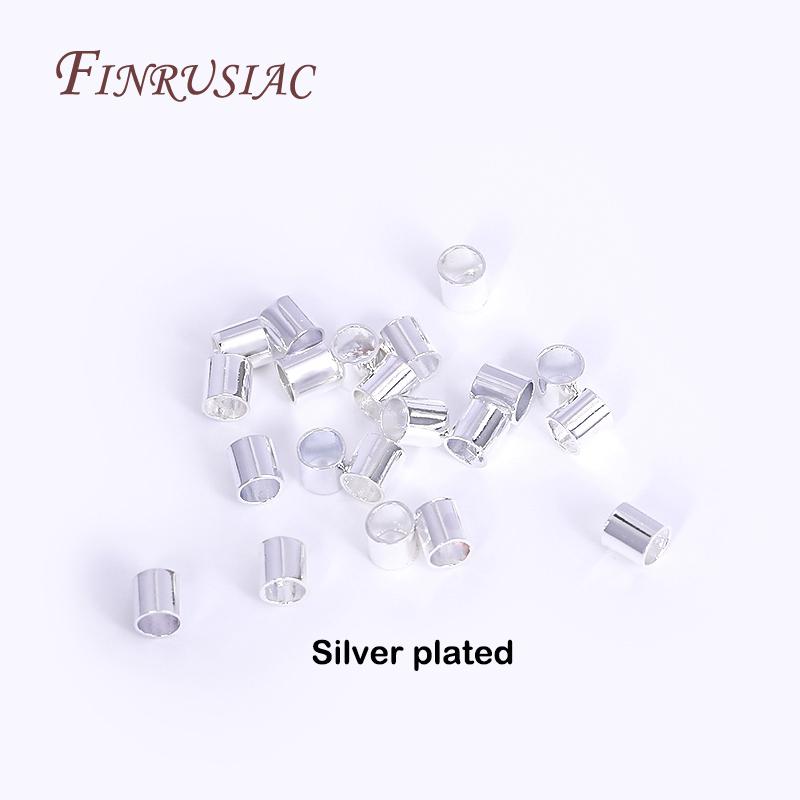 14K/18K Gold Plated 2mm Tube Crimp Beads, High Quality Cylindrical Tube Crimp End Bead For Jewellery Making Supplies Wholesale