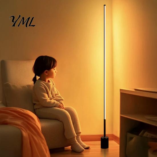 Indoor Lighting for Apartment USB Floor Lamp Bedroom, 50/100cm Modern Standing Light with Remote, Metal Reading Bedroom 360 Degree Dimmable LED Corner