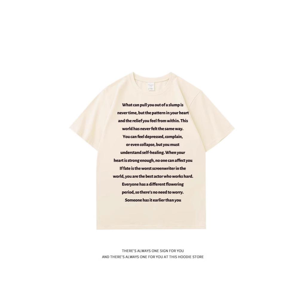Letter printing casual style short-sleeved t-shirt women's summer new trendy brand loose and versatile inner half-sleeved top